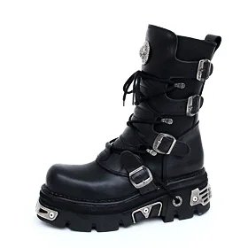 NEW ROCK Basic Boots (373-S4) Black Černá 36