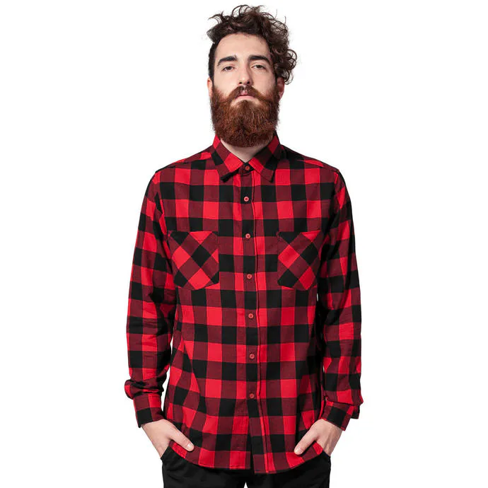 URBAN CLASSICS Checked Flanell Černá S